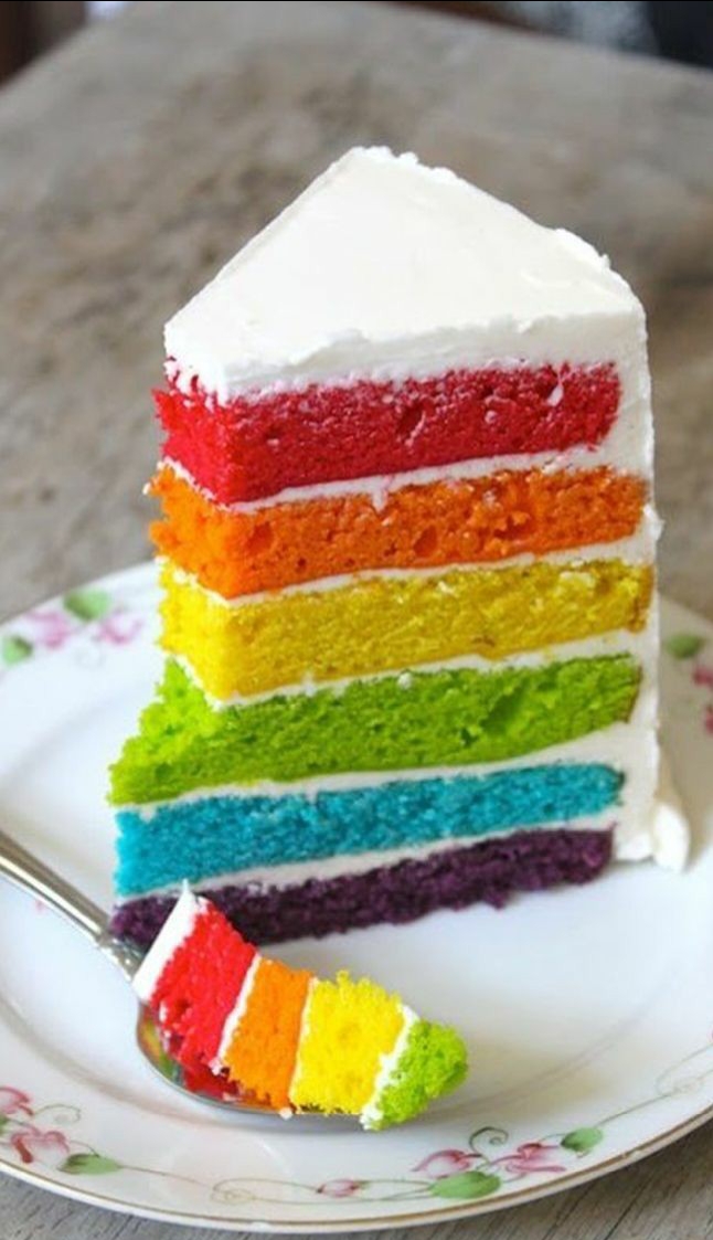 Rainbow Cake with Swiss Meringue Frosting | Trivandrum Cake House ...